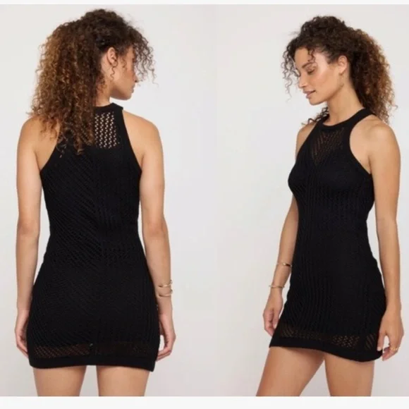 NWT Spiritual Gangster Kinsley Crotchet Black Dress Size Small